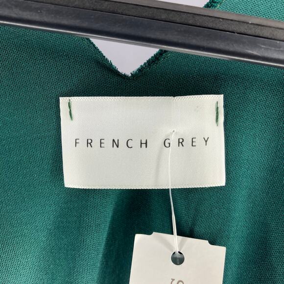 NWT FRENCH GREY Lennon Velvet Dress Dark Green Sleeveless Medium - Picture 3 of 5